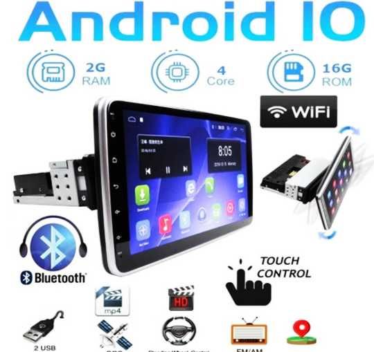 Универсална мултимедия 10 инча за автомобил ANDROID 1 DIN блутут GPS