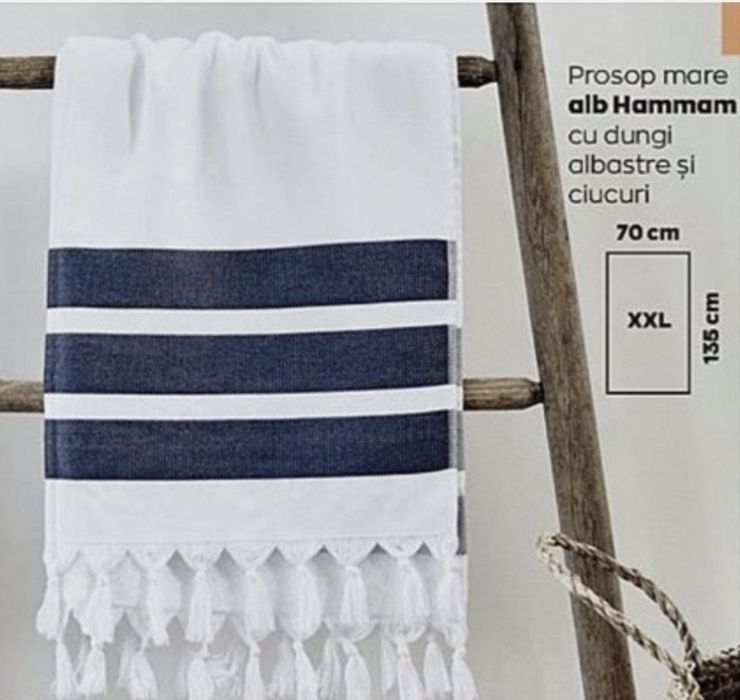 Prosop hammam de plaja/baie mare 100% bumbac