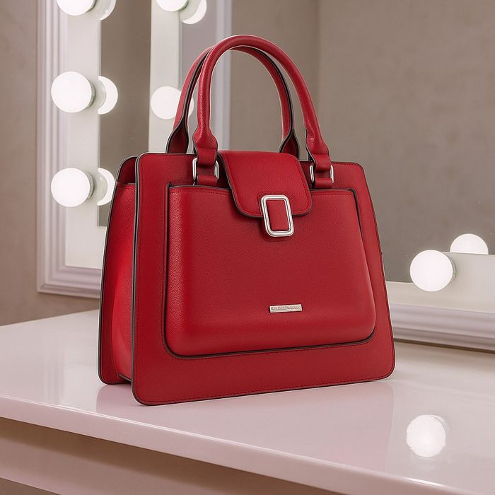 Дамска стилна чанта с метален акцент