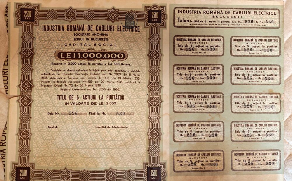 Titlu 5 actiuni 1936