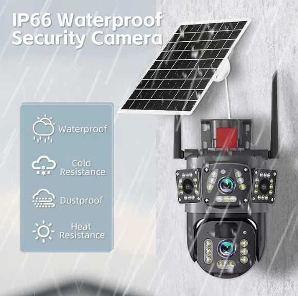 Външна камера със соларен панел WIFI или 4G версия 8mp широкоъгълна