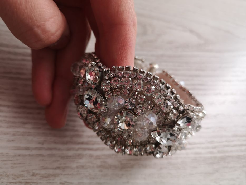 Set cristal si mărgele transparente