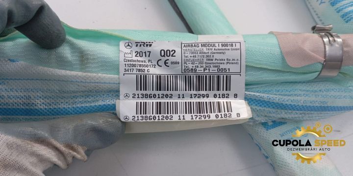 Airbag cortina dreapta 2138601202 Mercedes-Benz E-Class W213 [2016 -