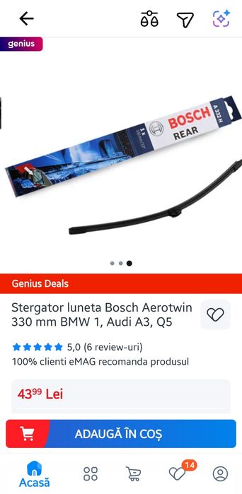 Set 3 ștergatoare BOSCH AERO TWIN NOI /Q5 8R