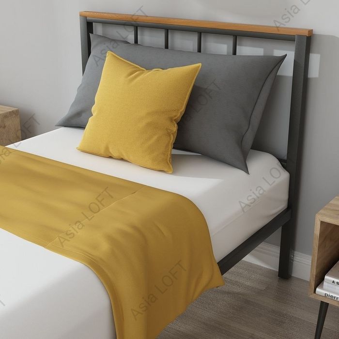 Металлическая Кровать, Односпальная, Темир Кровать, Евро Стиле, Лофт,