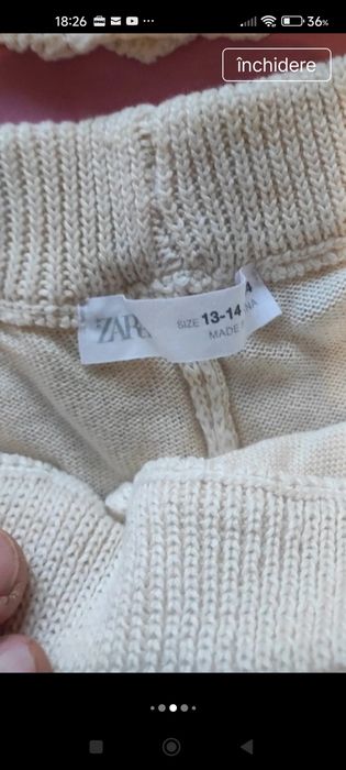 Vând compleu Zara ,in stare foarte buna , pentru fete