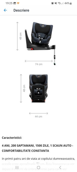 Scaun auto ISOFIX i-Size Britax Romer DUALFIX Blue Marble, 40-105 cm,