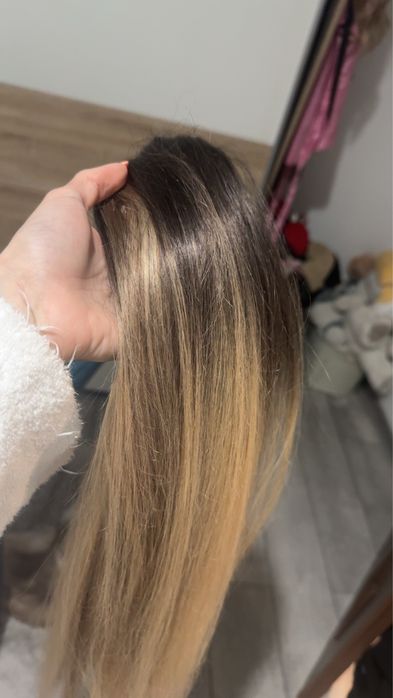 Coada din par natural - balayage blond