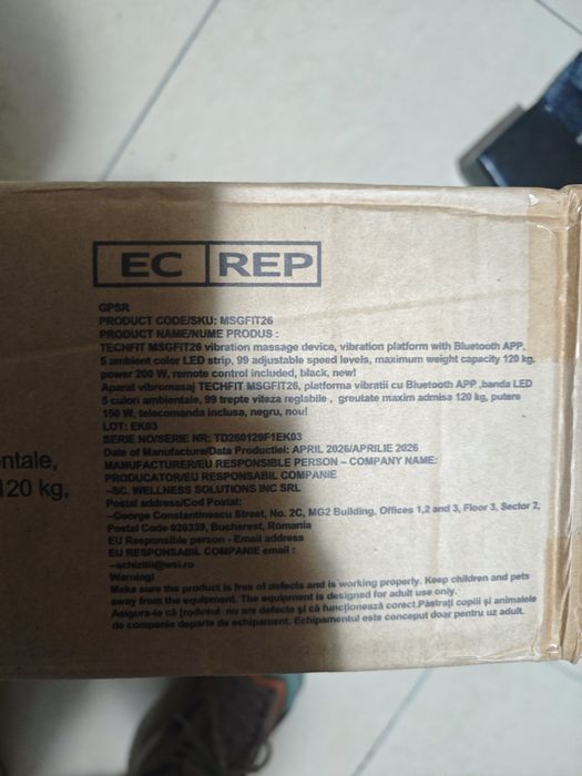 Aparat vibromasaj Techfit MSGFIT26