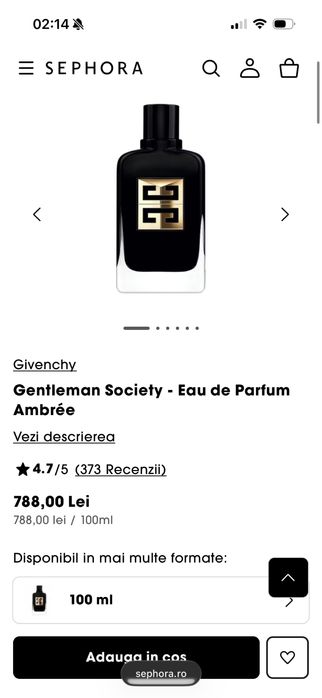 Givenchy Gentleman Society Ambrée 100ml EDP, ultimul model, sigilat, 100% original cu posibilitate verificare in persoana