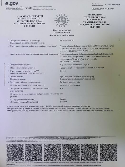 Продам землю 8 соток Тонкерис