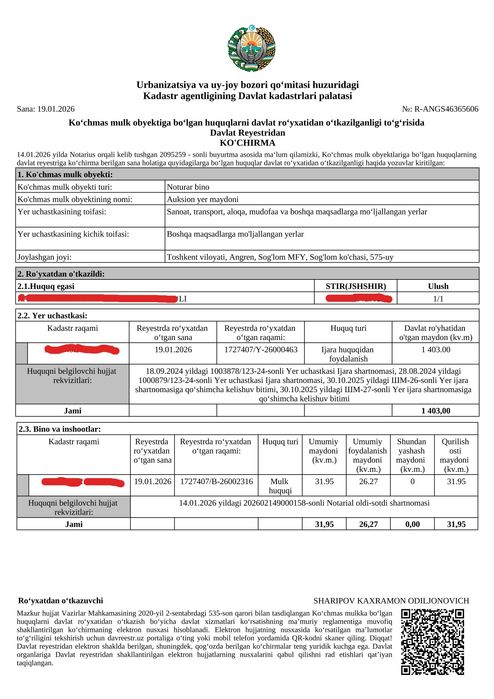 Нотурар бино сотилади 14 сотих