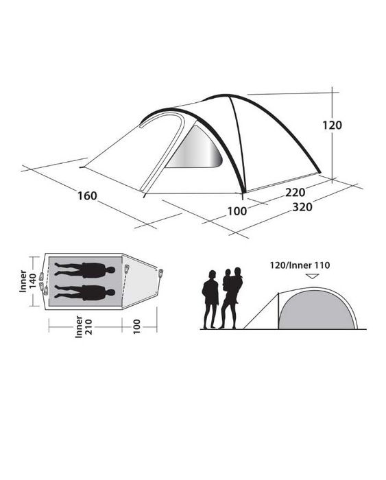 Двуместна палатка Outwell Cloud 2
