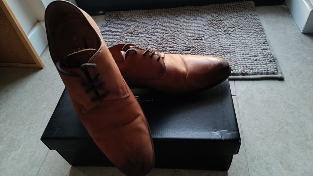 Pantofi eleganti  piele cognac barbati