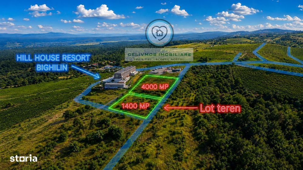 Teren 1400 mp Bucov | La limita Hill House Resort Bighilin