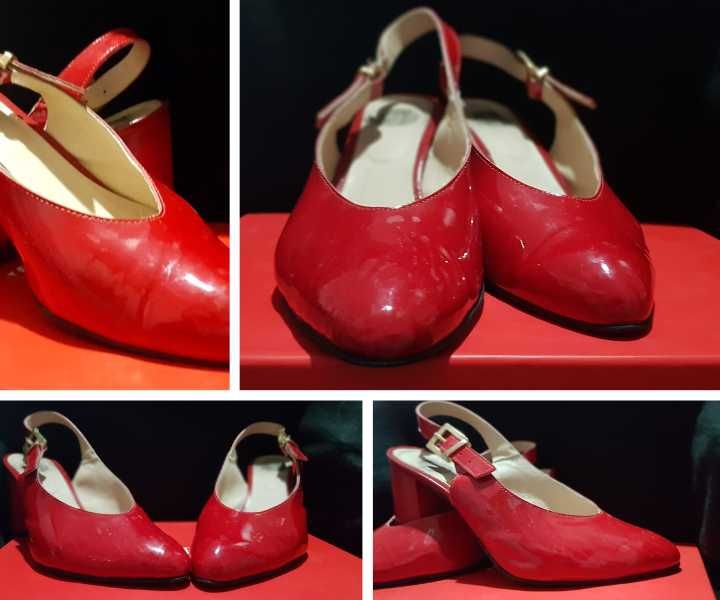 Vand Pantofi Rosii, Eleganti si Decupati din Piele Lacuita