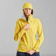 Geacă Impermeabilă Drumeție la munte MH500 Galben Damă - XS (noua)