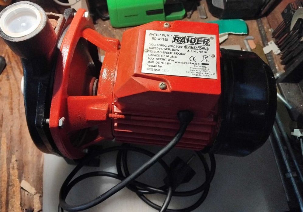 Продавам водна помпа "Райдер",850 W,монофазна.