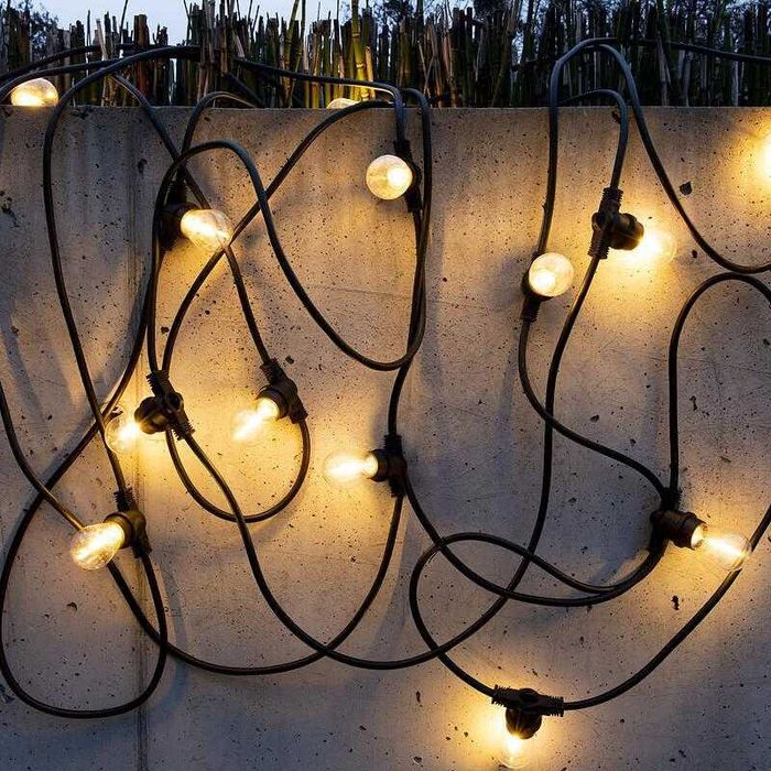 Кабел С Поредица От Фасунги Е27 10броя IP54