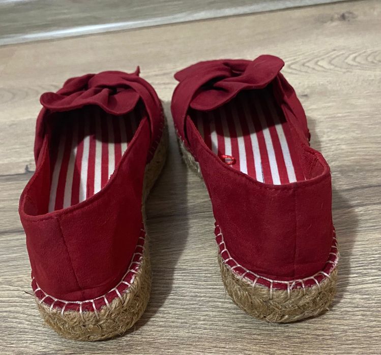 Espadrile Stradivarius roșii cu nod mărimea 36 Ca Noi
