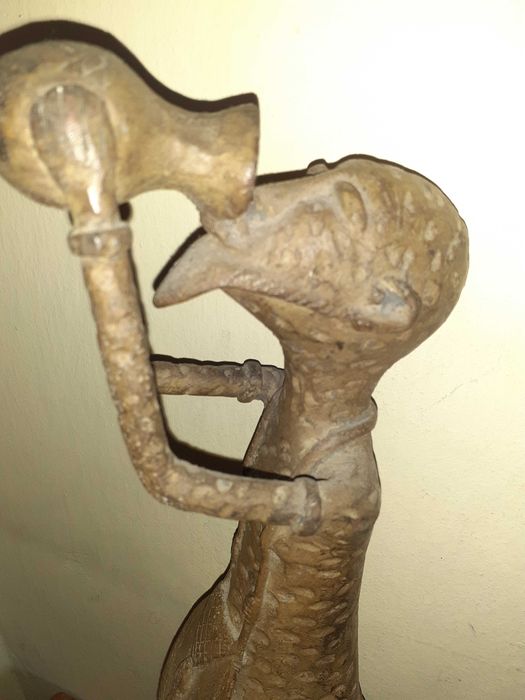 Statuetă africană antropomorfă, 46 cm, bronz masiv,  2,7 kg, Burkina Faso