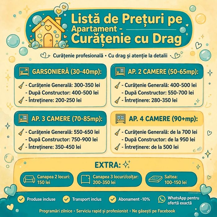 Oferim servicii de curățenie