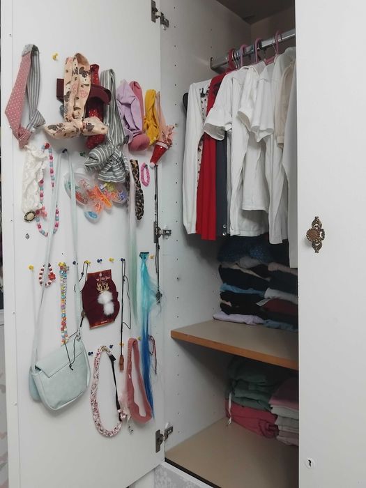 Dulap / dressing lemn masiv alb 300×220×60