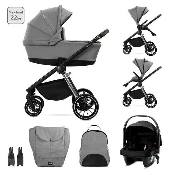 LORELLI Premium Комбинирана количка 3в1 BIANCA GREY