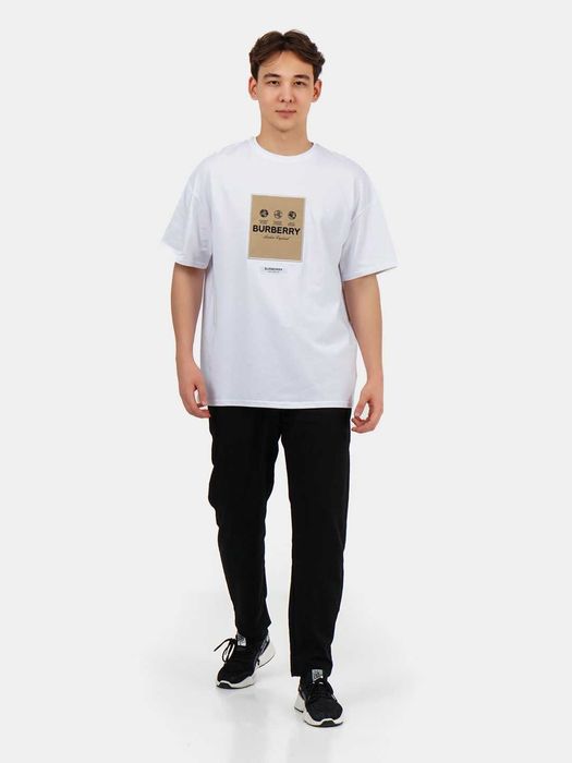 Мужская футболка унисекс оверсайз с коротким рукавом и принтом