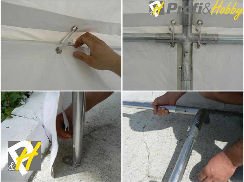 Професионални шатри 6х10 м, водоустойчив PVC брезент 500гр/м2