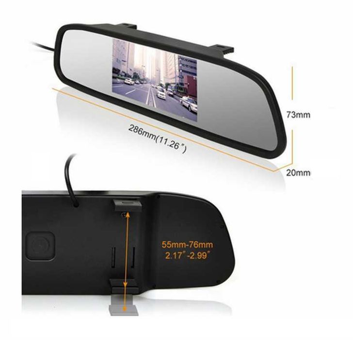 Огледало за обратно виждане с 4,3 инчов дисплей за камера за заден ход