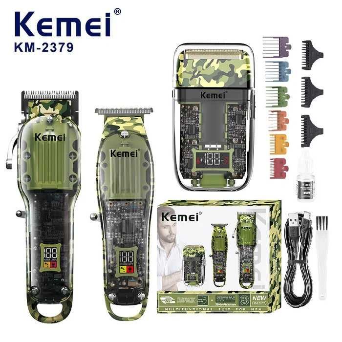 НЕМСКИ Машинки За Подстригване И Бръснене Kemei KM 2379 + ЛЕД ФЕНЕР