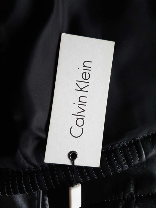 Ново мъжко оригинално кожено яке Calvin Klein естествена кожа размер L