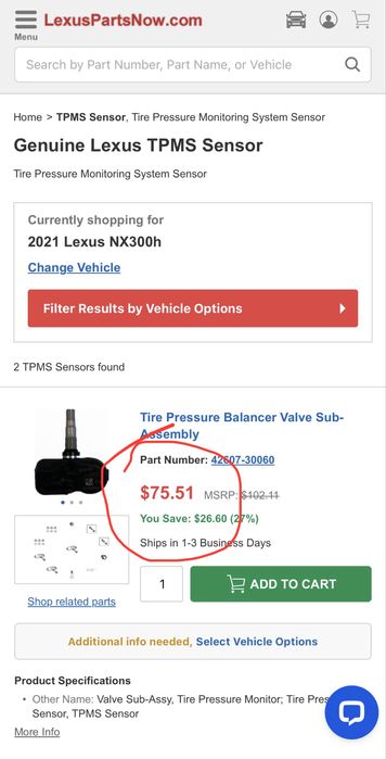 Original TPMS  PMV-C210 - Lexus / Toyota