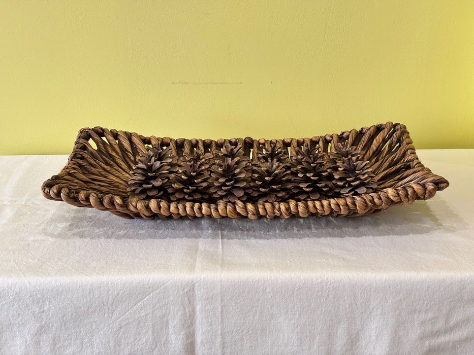 Декорация: сноп, плата, панерки и сухи цветя