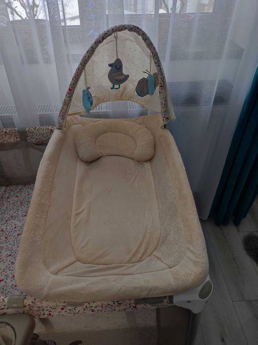 Pătuț bebeluși pe două nivele cu saltea de cocos specială