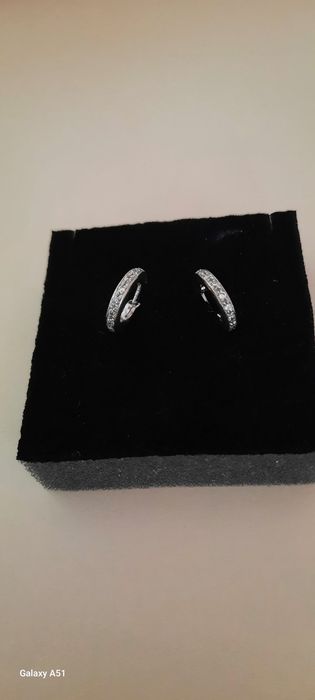 Cercei aur alb 18k