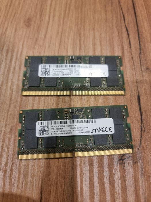 1 БРОЙ Ram DDR5 Micron 16GB 5600mhz за лаптоп