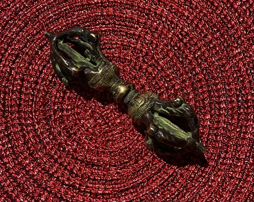 Vajra tibetană din bronz, simbol protectie si putere spirituală