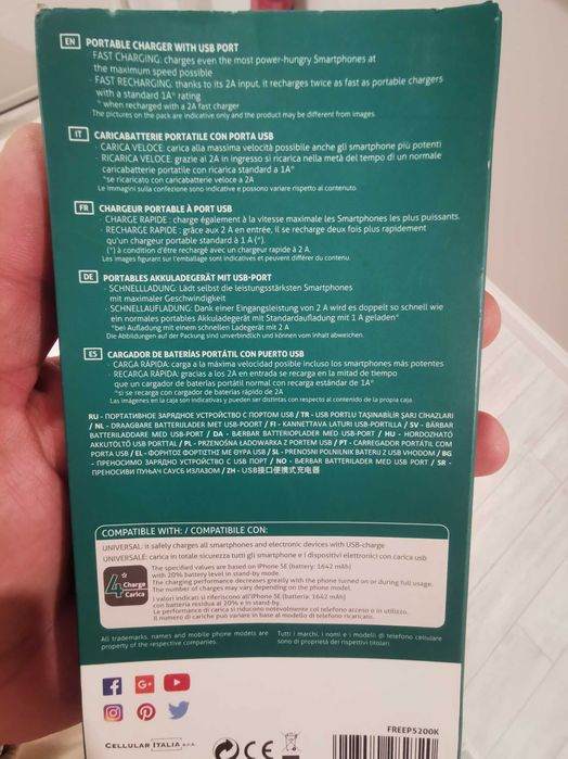 power bank  Cellularline 5200