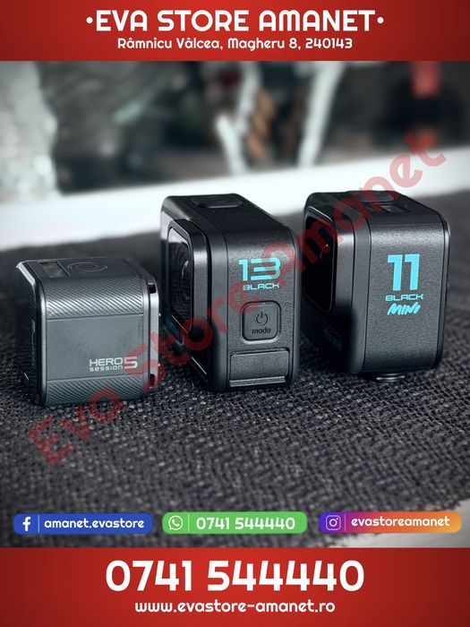 Mega Pack GoPro HERO13 Black + 4 Baterii + Încărcător Dublu + HERO11 Mini + HERO5 + Kit Accesorii + microSd SanDisk Extreme Pro 2 x 256GB / 1 x 128GB