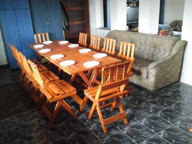 Set masa cu 4,6,8,10 scaune pliabile pentru terase ,gradina