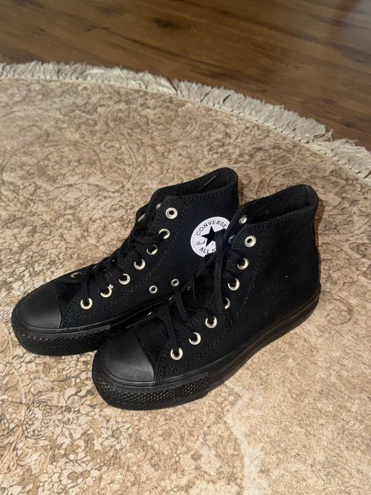 Конверсы новые черные высокие