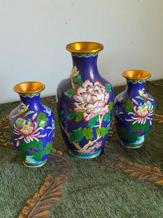 3 vaze japoneze Cloisonné 1000 lei