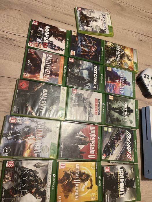 Xbox one s cu 16 jocuri si 1 controller cu hdmi