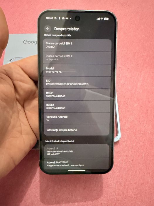Vand google pixel 10 pro xl ca nou,256gb  garantie!