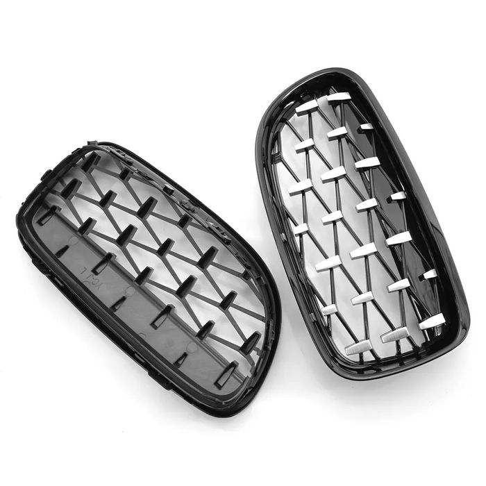 Grile Bmw E90 E91 Lci Face-lift Diamond Negru lucios Crom 2008-2102