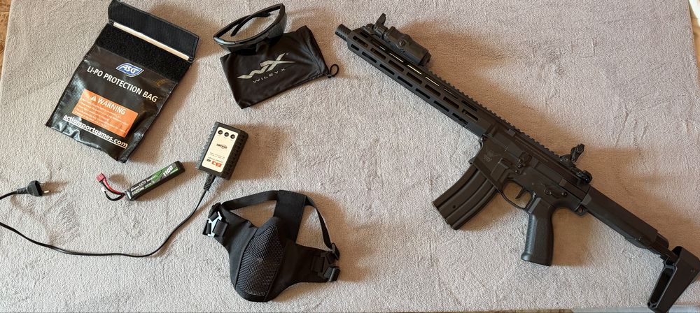 Airsoft Honey Badger SD + Wiley X очила + пълен стартов комплект
