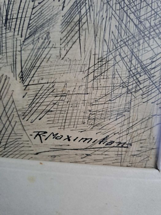tablou desen tus semnat R Maximilian dimensiune 56/40
