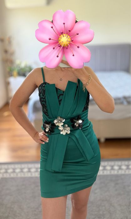 Официална къса дамска сатенена рокля